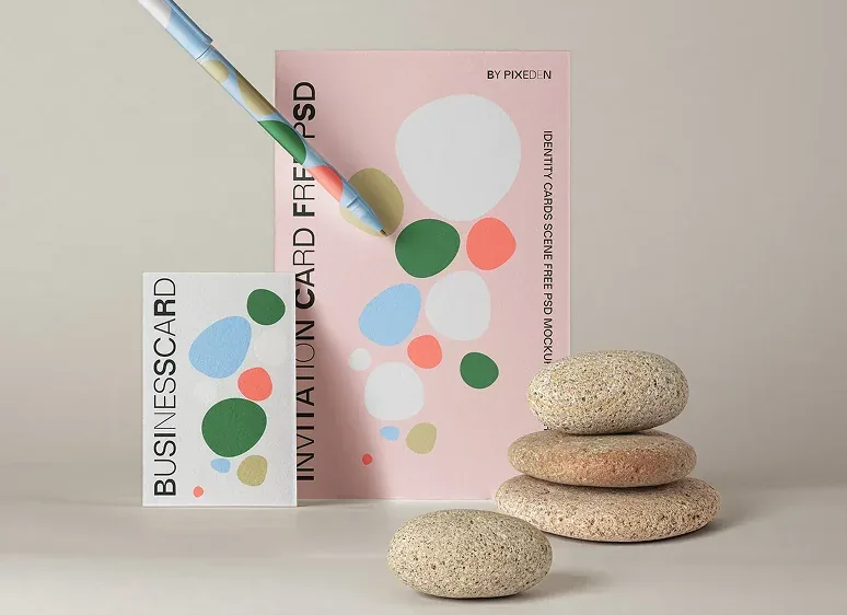 Business card and invitation card mockup