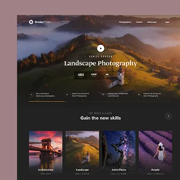 Landscape photography website