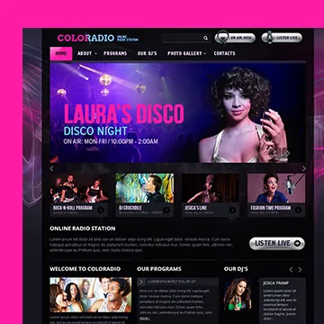Online radio station website